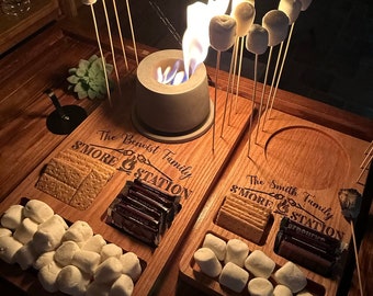 Personalized Table Top Fire Pit Wood Boar Only - Wood Smores Station- S'mores Party Station -Smores Bar Mini-Wedding Gif - Housewarming Gift