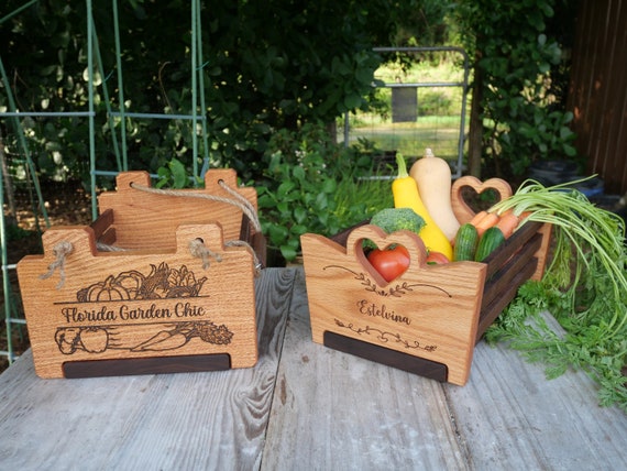 Personalized Garden Basket for Kitchen-Gifts for mom-Modern Farm House Decoration-Rustic Harvest Basket-Gift for Girlfriend-Gift for Sister.