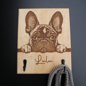 Rustic Dog Leash Holder - Personalized Dog Breed Hanger