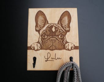 Rustic Customized Dog Leash Holder, Dog Lover Gift ,Gift for Dog owner, Dog Paw, Dog Gift, Dog Leash Hanger, Personalized Dog Leash holder