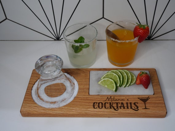 Personalized Margarita Cocktail Rimmer Board-Anniversary Gifts-Personalized Serving Tray-Cutting Board for Wedding-Fathers Day Gift for dad