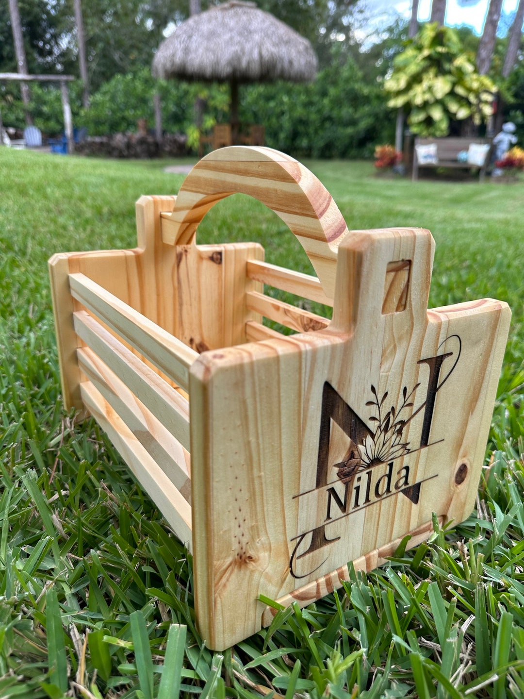 Modern Basket Personalized wood Storage Basketharvest Basketfruit