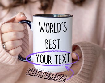 Taza personalizada: taza de café con título personalizado (11 oz o 15 oz)