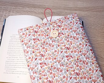 Funda libro de flores rosas y rojas, Book Sleeves rose and red flowers, gifts to readers