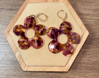 Resin flower earrings colors of your choice