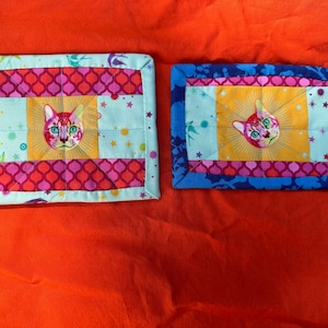 Cartes postales en tissu matelassé, rose Tula