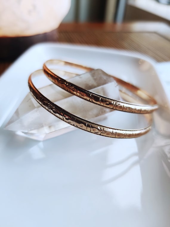 Estate 14k Rose Gold Bangle Bracelets