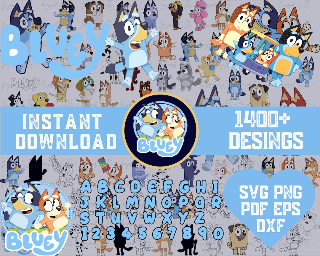 1400 Mega Bluuey Bundle Bluuey Cut Files for Cricut Bluuey - Etsy Canada