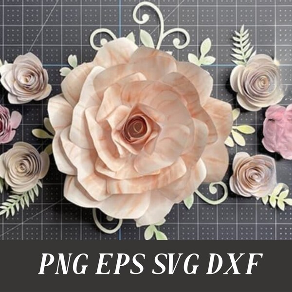 Giant Paper Flower Templates,Giant Paper Flowers template SVG- Diy paper flowers template- Printable Templates