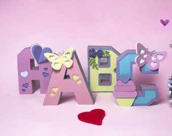 3D Alphabet Letters A-Z 0-9 Die cut template SVG,3D letters for Cricut, Silhouette Cameo, Laser cutting machine