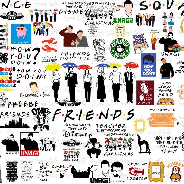 Friends Png Frinds Svg, Layered files,Svg bundle layered files, Digital Download, Svg for cricut, Friends Rachel, Movie svg png dxf eps