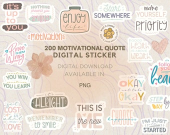 Boho Inspirational Quotes Svg Png Bundle, Printable Stickers, Motivational quotes, Positive Affirmations, Mental Healthy Svg, Self Care svg