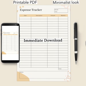 Expense Tracker Template, Budget Template, Downloadable PDF, Printable ...