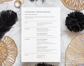 Minimalist Resume Template, Printable Resume, Resume Template, Customizable Template
