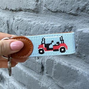 Golfing Needle Point Key Chain / Gift for Golf Lover / Golf Lover Gift