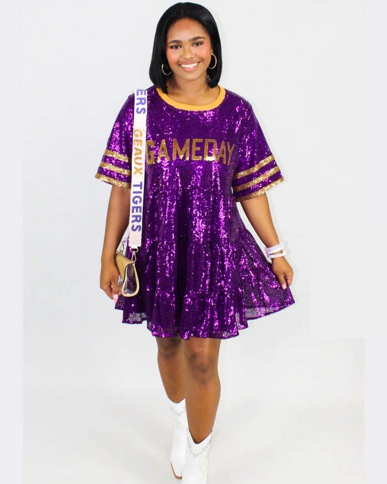 GEAUX TIGERS LSU Tigers Beaded Purse Strap, College Game Day, Geaux