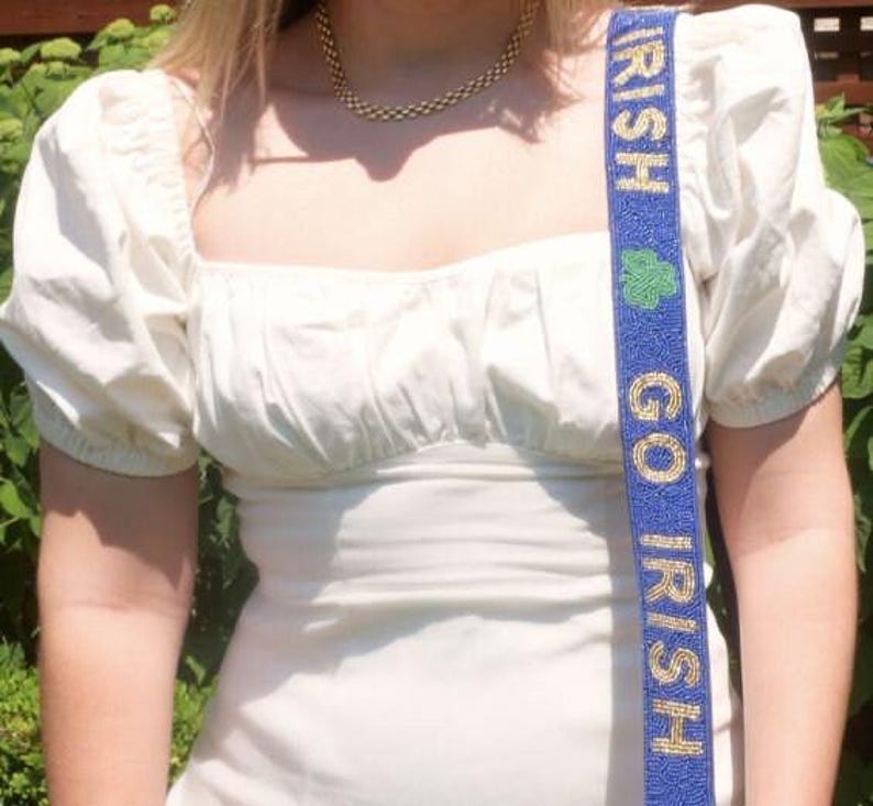 University of Notre Dame Beaded Purse Strap | Go Irish Purse Strap zdjęcie 1