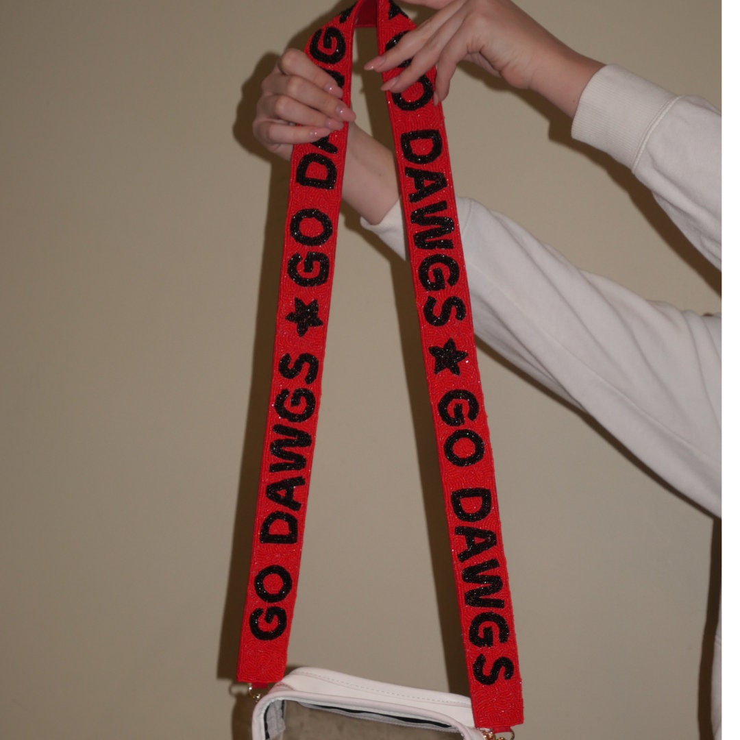 Go Dawgs UGA Beaded Purse Straps, University of Football