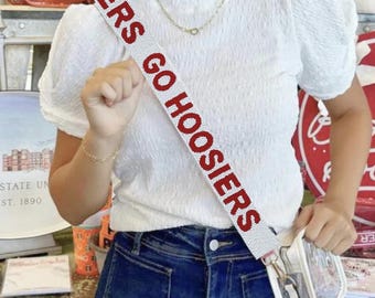 Indiana Beaded Purse Strap | Go Hoosiers Red Beaded Purse Strap