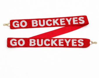 Ohio State Beaded Purse Strap | Go Buckeyes Red Beaded Purse Strap