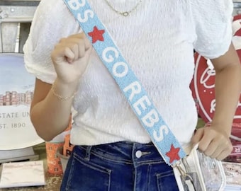 Ole Miss Beaded Purse Strap | Go Rebs Beaded Purse Strap