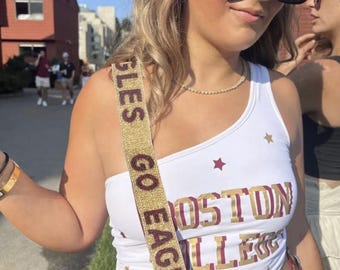 Boston College Beaded Purse Strap | Go Eagles Gold Beaded Purse Strap