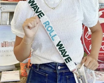 Tulane Beaded Purse Strap | Roll Wave Game Day Bag Strap Accessory