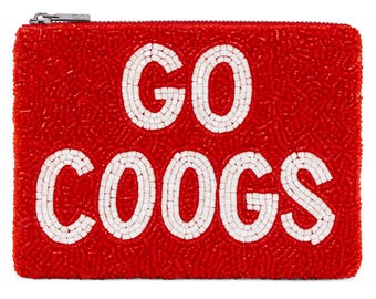 University Of Houston Beaded Coin Purse | Go Coogs Beaded Coin Purse