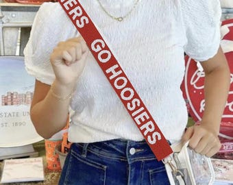 Indiana Beaded Purse Strap | Go Hoosiers Red Beaded Purse Strap