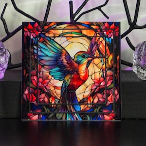 Stained Glass Hummingbird Card 1
