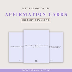Cartes de manifestation d'affirmation de la pensée positive x 20