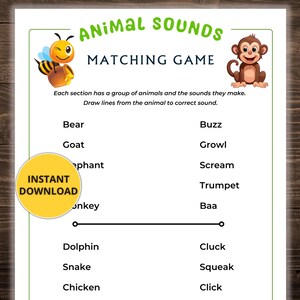 Animal Sounds Matching Game; Dementia Activities; Memory Game; Activities for Seniors with Dementia; Dementia Activity Sheets