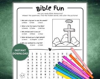 Quiz sur l'école du dimanche, 1re année-2e année, Jeu-questionnaire biblique pour enfants, Coloriage école du dimanche, Jeu d'église, Activité chrétienne, Jeux bibliques