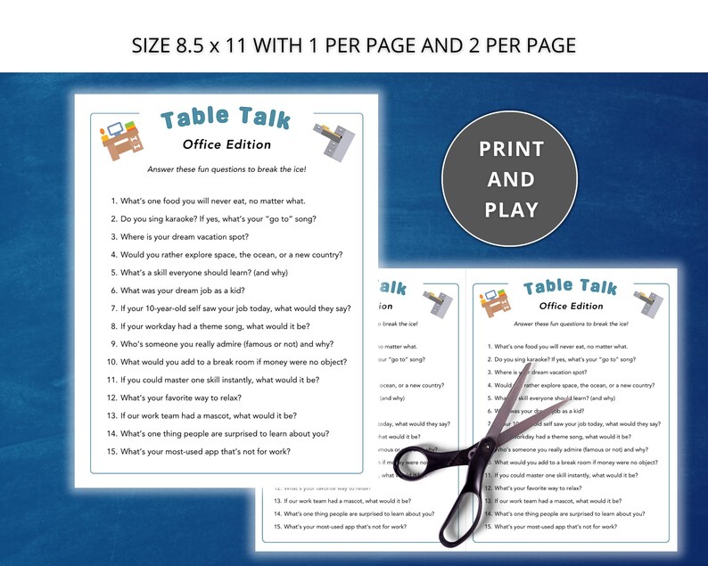 Ice Breaker Office Game – Printable Team Building Game for Staff ...