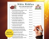 Bible Trivia Game, Sunday School, Church Game, Kids Bible Trivia, Christian Activity, Bible Games, Riddles, Bible Trivia Riddle Game