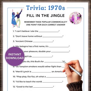 1970s Trivia, 1975 Trivia Game, Born in 1975, 50th Class Game, 50th Birthday Game, Back in the 70s, Class of 1975, 50th Anniversary Game