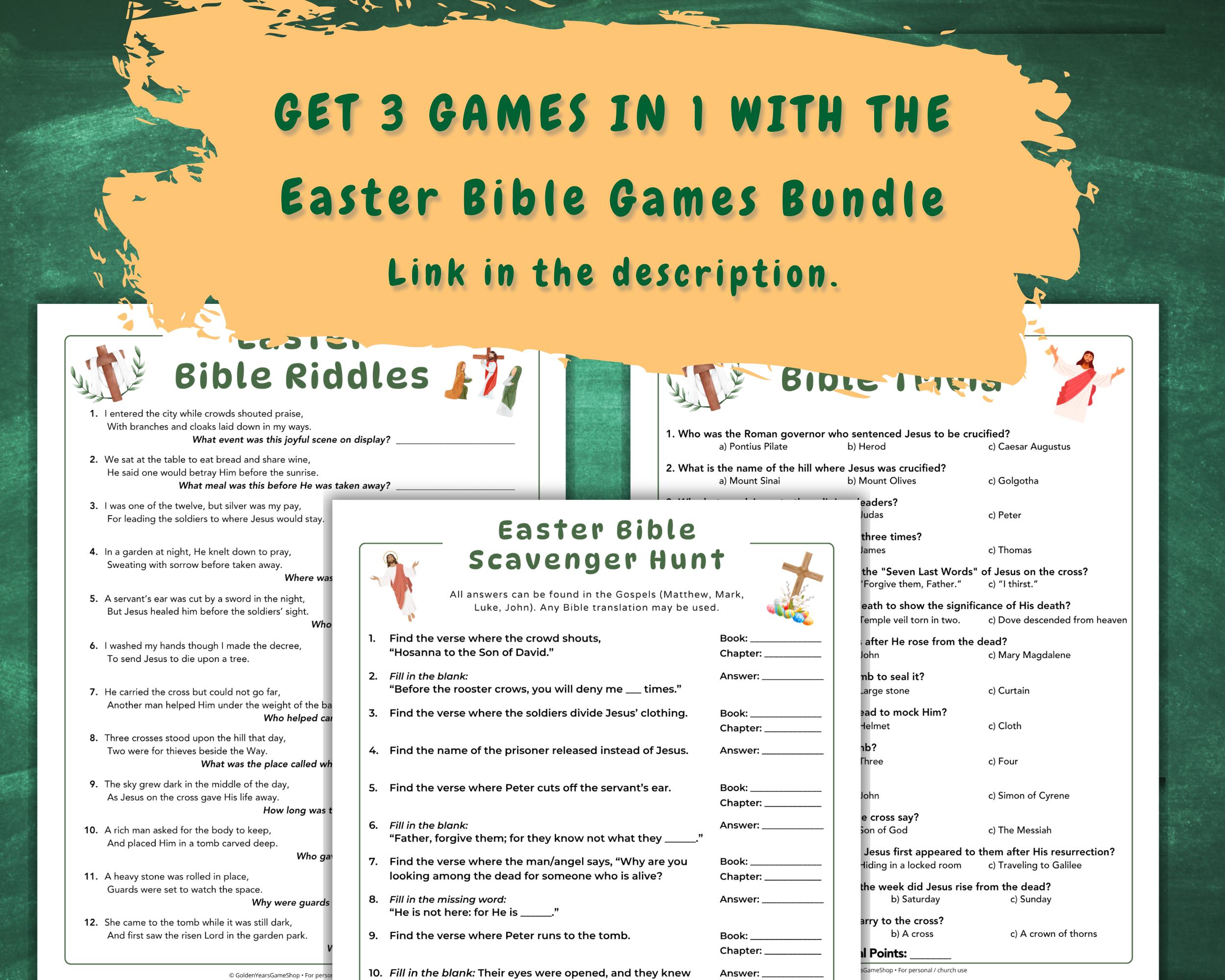 Easter Trivia Game, Bible Easter Game for Church, Christian Sunday ...