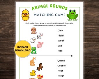 Animal Sounds Matching Game; Dementia Activities; Memory Game; Activities for Seniors with Dementia; Dementia Activity Sheets
