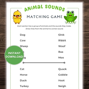 Animal Sounds Matching Game for Seniors; Memory Game; Activities for Seniors with Dementia; Dementia Activity Sheets; Senior Activity