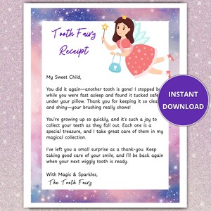 Carta del Hada de los Dientes, Recibo del Hada de los Dientes, Otro Diente Perdido, Nota del Hada de los Dientes, Carta del Hada de los Dientes, Del Hada de los Dientes, Nota del Diente Perdido