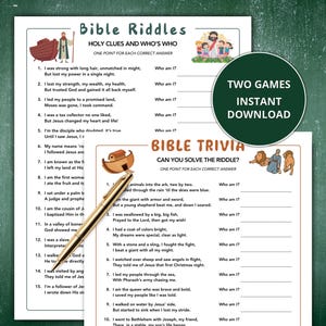 Bible Trivia Game Pack, Sunday School Quiz, Christian Game, Bible Games, Riddle Me This, Family Game Night, Christian Activity, Printable
