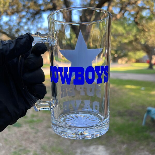 Dallas Cowboys Beer Mugs Etsy