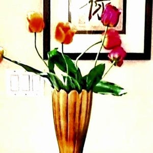 Golden Glazed Vase - Chic Baum Designer pottery.