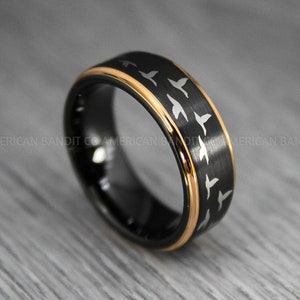 Flying Ducks Ring, Duck Hunting Ring, Hunting Wedding Band, Hunting Wedding Ring, Hunting Jewelry, Duck Hunting Wedding Band, Duck Jewelry