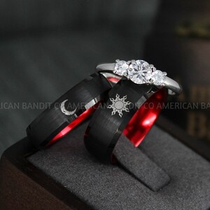 Anelli Sole e Luna, Anelli nuziali Sole e Luna, Fedi nuziali Sole e Luna, Gioielli Sole e Luna, Anelli di coppia, Anelli di coppia abbinati