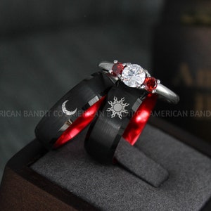 Anelli Sole e Luna, Anelli nuziali Sole e Luna, Fedi nuziali Sole e Luna, Gioielli Sole e Luna, Anelli di coppia, Anelli di coppia abbinati