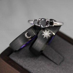 Anelli Sole e Luna, Anelli nuziali Sole e Luna, Fedi nuziali Sole e Luna, Gioielli Sole e Luna, Anelli di coppia, Anelli di coppia abbinati