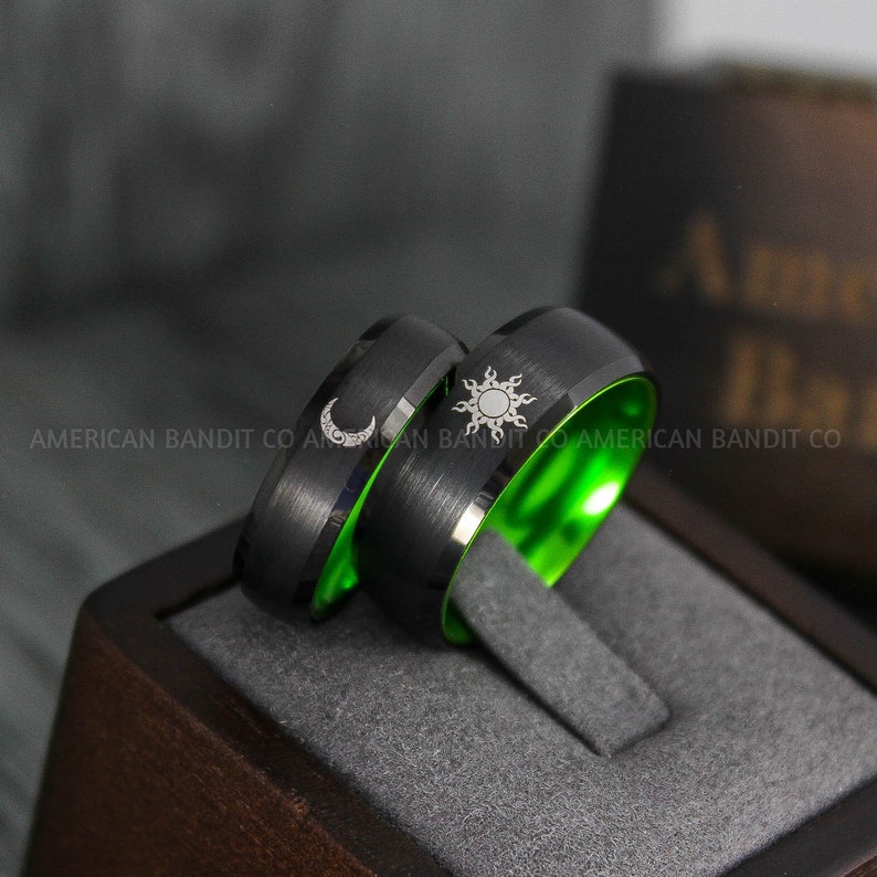 Sun and Moon Rings, Sun and Moon Wedding Rings, Sun and Moon Wedding ...