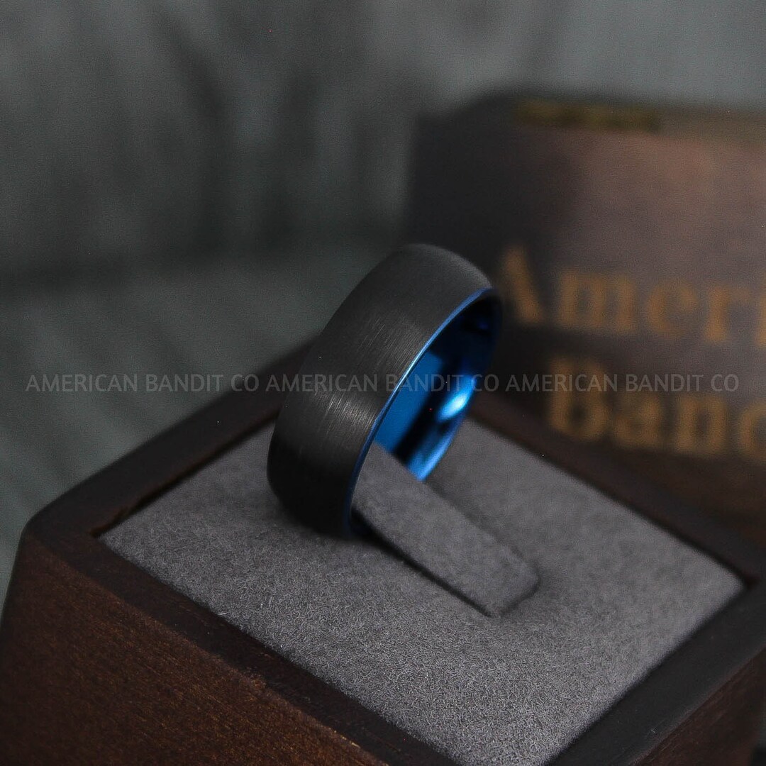 Black Wedding Band, Black Wedding Ring, Black Tungsten Ring, His ...