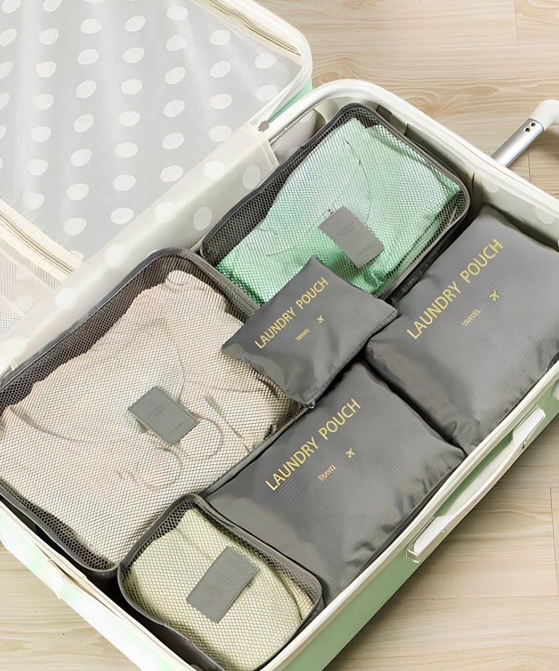 Travel Packing Cubes Organizer Mesh Packing Cubes Laundry Bags Foldable